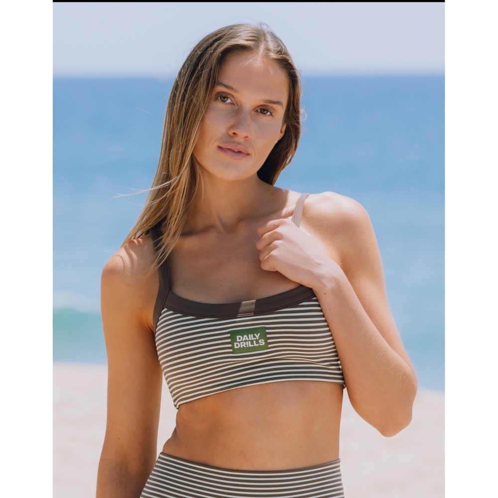 Daily Drills Play! Everyday Bra & Shortie Shorts Matcha & Mocha Set Size M NIB